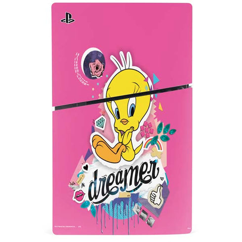 Looney Tunes Tweety Bird Dreamer PS5 Slim Disk Console Skin