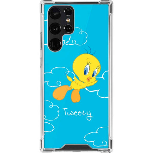 Looney Tunes Tweety Bird Flying Galaxy S22 Ultra Clear Case