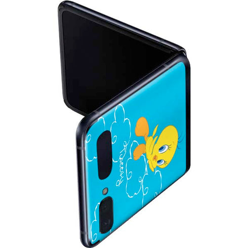 Looney Tunes Tweety Bird Flying Galaxy Z Flip Skin