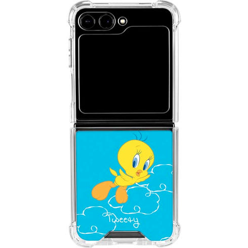Looney Tunes Tweety Bird Flying Galaxy Z Flip5 5G Clear Case