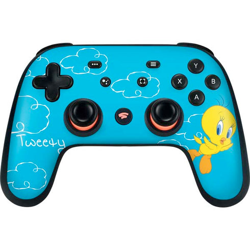 Looney Tunes Tweety Bird Flying Google Stadia Controller Skin