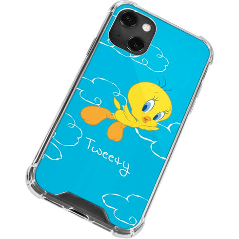 Looney Tunes Tweety Bird Flying iPhone 15 Plus Clear Case