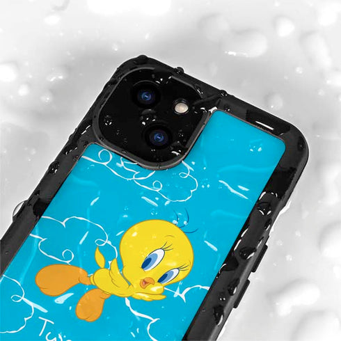 Looney Tunes Tweety Bird Flying iPhone 15 Plus Waterproof Case