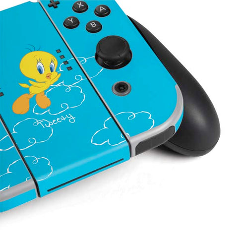 Looney Tunes Tweety Bird Flying Nintendo Switch OLED (2021) Skin