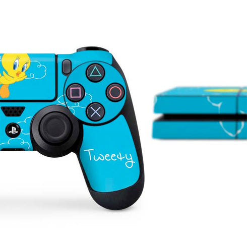 Looney Tunes Tweety Bird Flying PS4 Console and Controller Bundle Skin