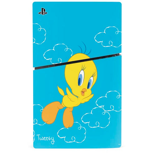 Looney Tunes Tweety Bird Flying PS5 Slim Digital Edition Console Skin