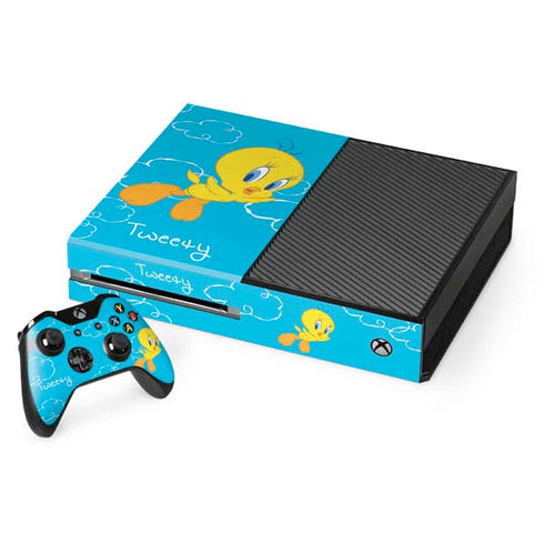 Looney Tunes Tweety Bird Flying Xbox One Console and Controller Bundle Skin