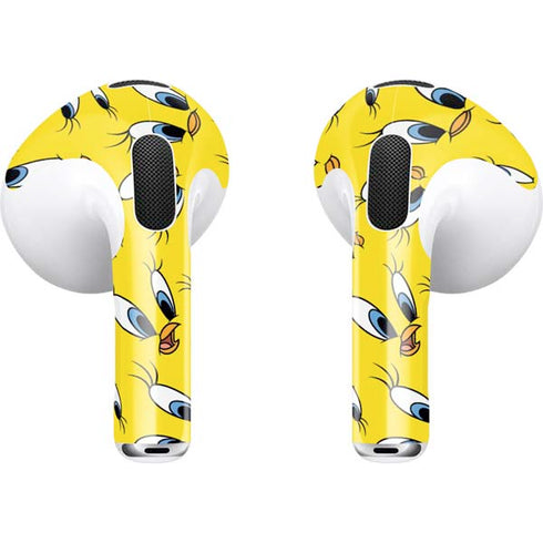 Looney Tunes Tweety Bird Super Sized Pattern Apple AirPods (3rd Gen 2021) Skin