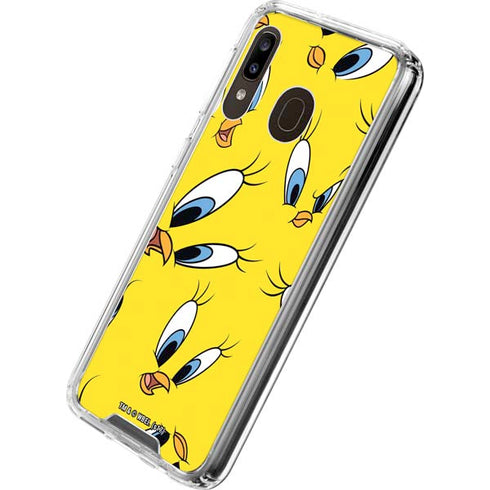 Looney Tunes Tweety Bird Super Sized Pattern Galaxy A30 Clear Case