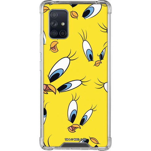 Looney Tunes Tweety Bird Super Sized Pattern Galaxy A71 5G Clear Case