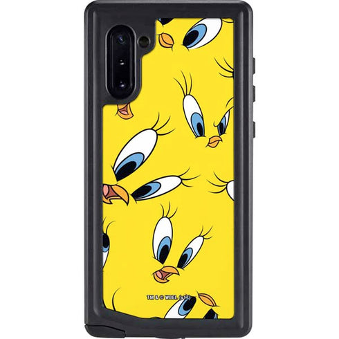 Looney Tunes Tweety Bird Super Sized Pattern Galaxy Note 10 Waterproof Case