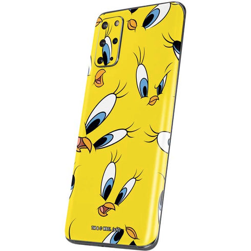 Looney Tunes Tweety Bird Super Sized Pattern Galaxy S20 Plus Skin
