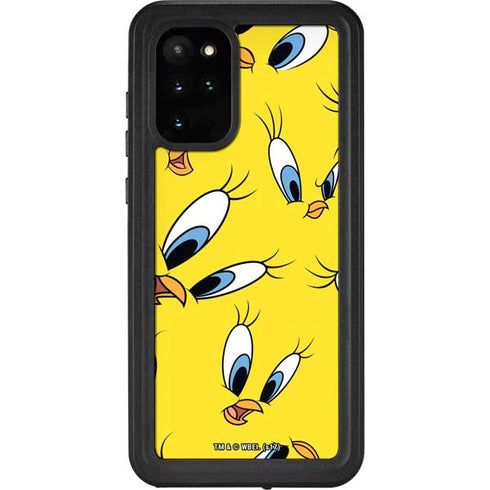 Looney Tunes Tweety Bird Super Sized Pattern Galaxy S20 Plus Waterproof Case