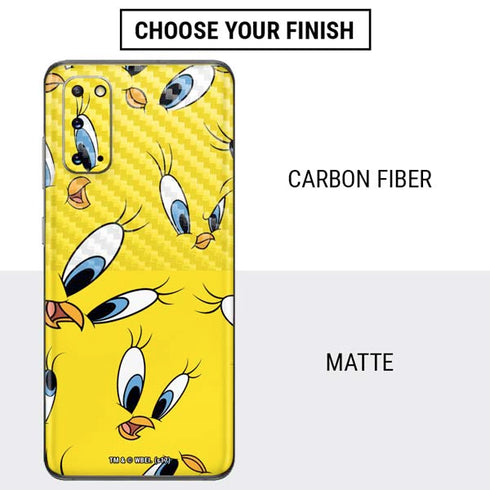 Looney Tunes Tweety Bird Super Sized Pattern Galaxy S20 Skin