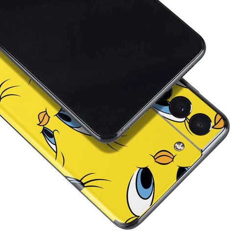 Looney Tunes Tweety Bird Super Sized Pattern Galaxy S21 5G Skin