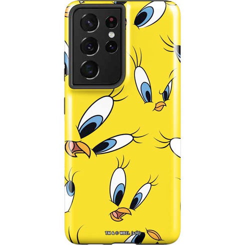 Looney Tunes Tweety Bird Super Sized Pattern Galaxy S21 Ultra 5G Pro Case