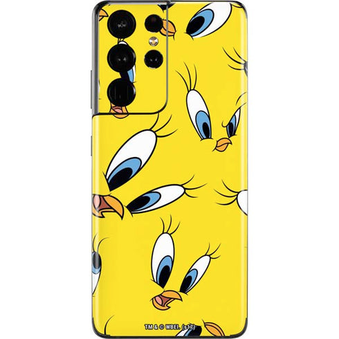 Looney Tunes Tweety Bird Super Sized Pattern Galaxy S21 Ultra 5G Skin
