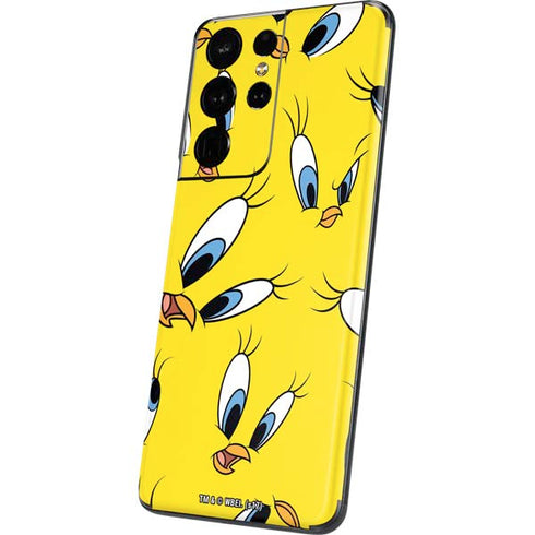 Looney Tunes Tweety Bird Super Sized Pattern Galaxy S21 Ultra 5G Skin