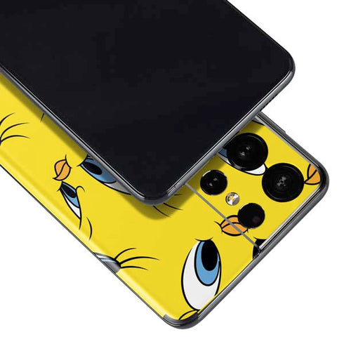 Looney Tunes Tweety Bird Super Sized Pattern Galaxy S21 Ultra 5G Skin
