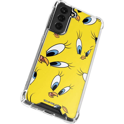 Looney Tunes Tweety Bird Super Sized Pattern Galaxy S22 Plus Clear Case