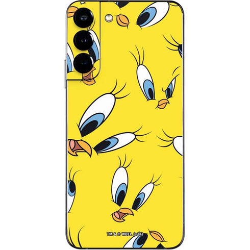 Looney Tunes Tweety Bird Super Sized Pattern Galaxy S22 Plus Skin
