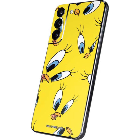 Looney Tunes Tweety Bird Super Sized Pattern Galaxy S22 Plus Skin