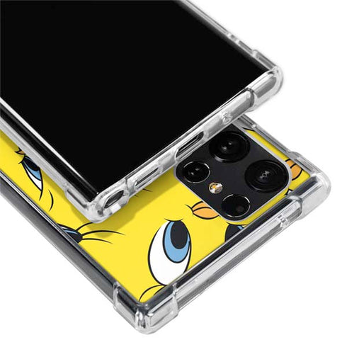Looney Tunes Tweety Bird Super Sized Pattern Galaxy S22 Ultra Clear Case