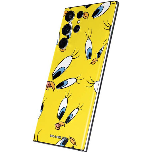 Looney Tunes Tweety Bird Super Sized Pattern Galaxy S22 Ultra Skin