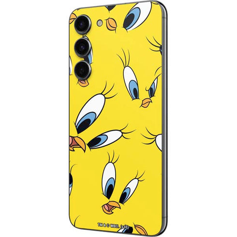 Looney Tunes Tweety Bird Super Sized Pattern Galaxy S23 Plus Skin