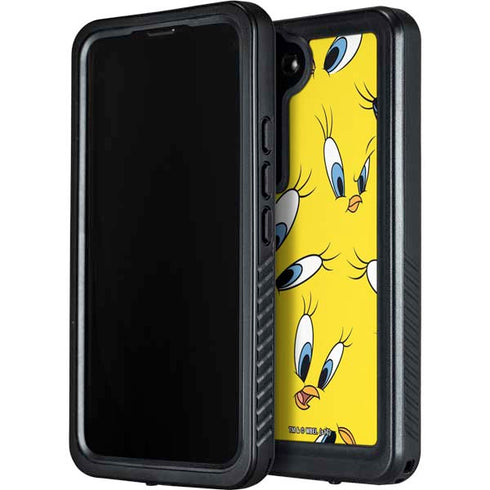 Looney Tunes Tweety Bird Super Sized Pattern Galaxy S23 Plus Waterproof Case