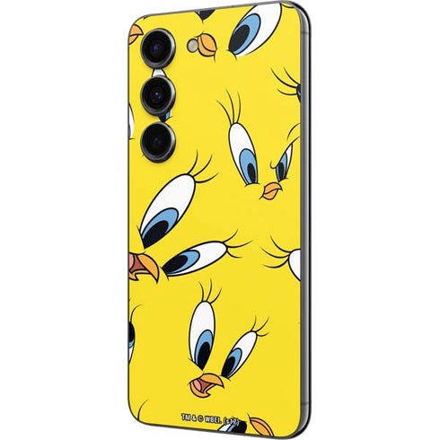 Looney Tunes Tweety Bird Super Sized Pattern Galaxy S23 Skin