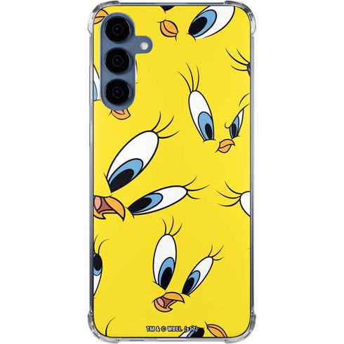 Looney Tunes Tweety Bird Super Sized Pattern Galaxy S24 Clear Case