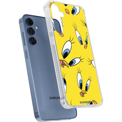 Looney Tunes Tweety Bird Super Sized Pattern Galaxy S24 Clear Case