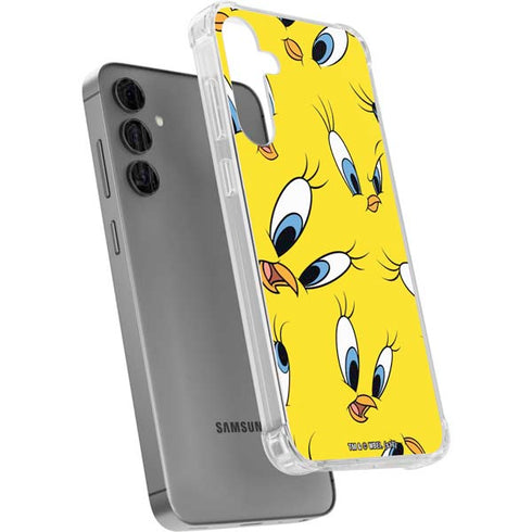 Looney Tunes Tweety Bird Super Sized Pattern Galaxy S24 Plus Clear Case