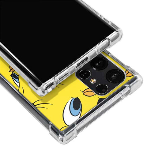 Looney Tunes Tweety Bird Super Sized Pattern Galaxy S24 Ultra Clear Case