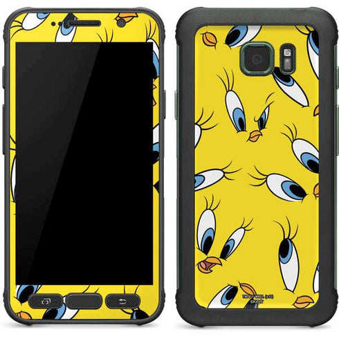 Looney Tunes Tweety Bird Super Sized Pattern Galaxy S7 Active Skin