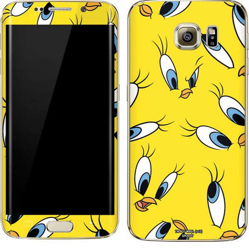 Looney Tunes Tweety Bird Super Sized Pattern Galaxy S7 Edge Skin