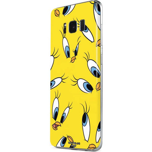 Looney Tunes Tweety Bird Super Sized Pattern Galaxy S8 Plus Skin