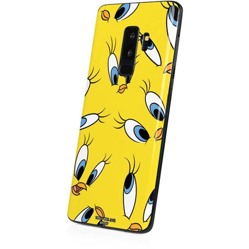 Looney Tunes Tweety Bird Super Sized Pattern Galaxy S9 Plus Skin