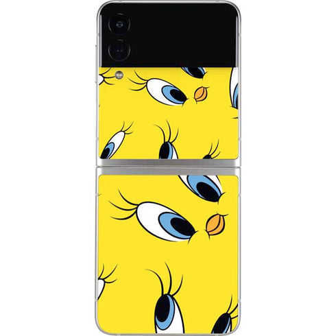 Looney Tunes Tweety Bird Super Sized Pattern Galaxy Z Flip4 5G Skin