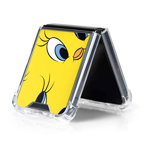 Looney Tunes Tweety Bird Super Sized Pattern Galaxy Z Flip5 5G Clear Case