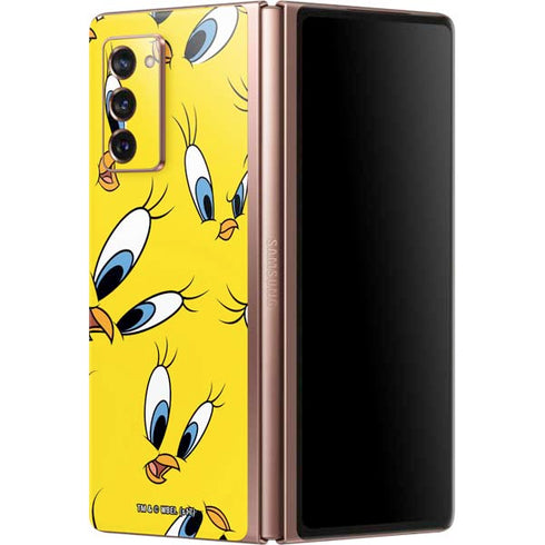 Looney Tunes Tweety Bird Super Sized Pattern Galaxy Z Fold2 5G Skin