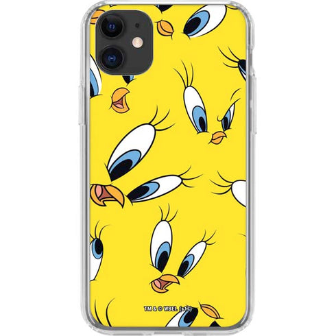 Looney Tunes Tweety Bird Super Sized Pattern iPhone 11 Clear Case