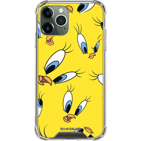 Looney Tunes Tweety Bird Super Sized Pattern iPhone 11 Pro Max Clear Case