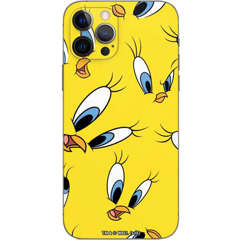 Looney Tunes Tweety Bird Super Sized Pattern iPhone 12 Pro Skin