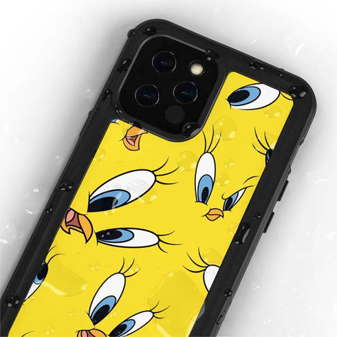 Looney Tunes Tweety Bird Super Sized Pattern iPhone 12 Pro Waterproof Case