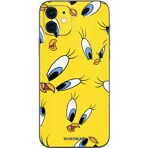 Looney Tunes Tweety Bird Super Sized Pattern iPhone 12 Skin