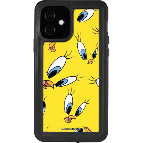 Looney Tunes Tweety Bird Super Sized Pattern iPhone 12 Waterproof Case