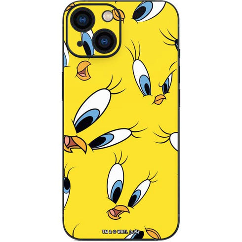 Looney Tunes Tweety Bird Super Sized Pattern iPhone 13 Mini Skin