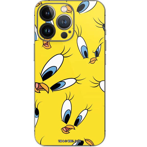 Looney Tunes Tweety Bird Super Sized Pattern iPhone 13 Pro Skin